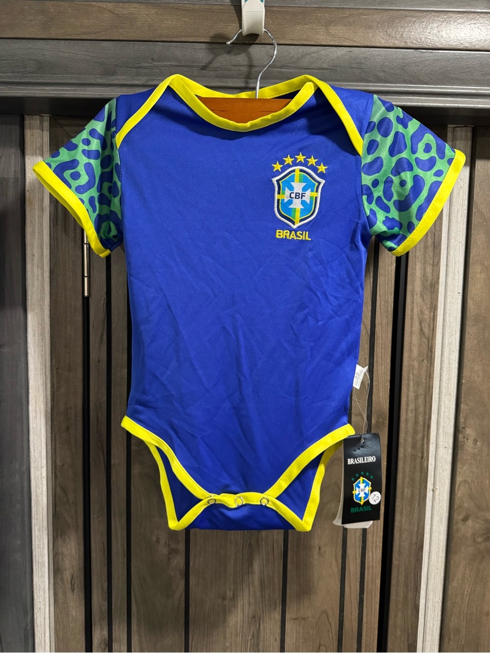 Brasil CBF Blue & Yellow Baby One-Piece Bodysuit